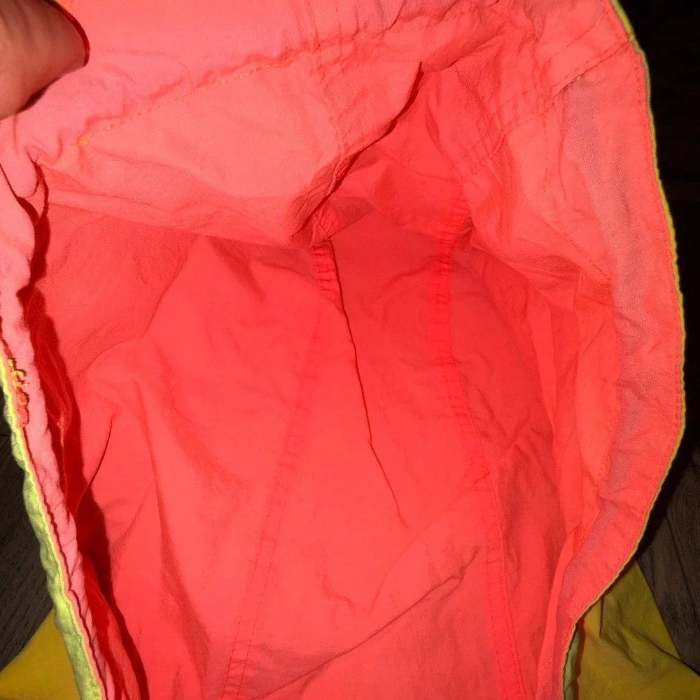 Vintage Ocean Pacific OP Neon Yellow Orange Windbreaker Anorak Pullover Mens L